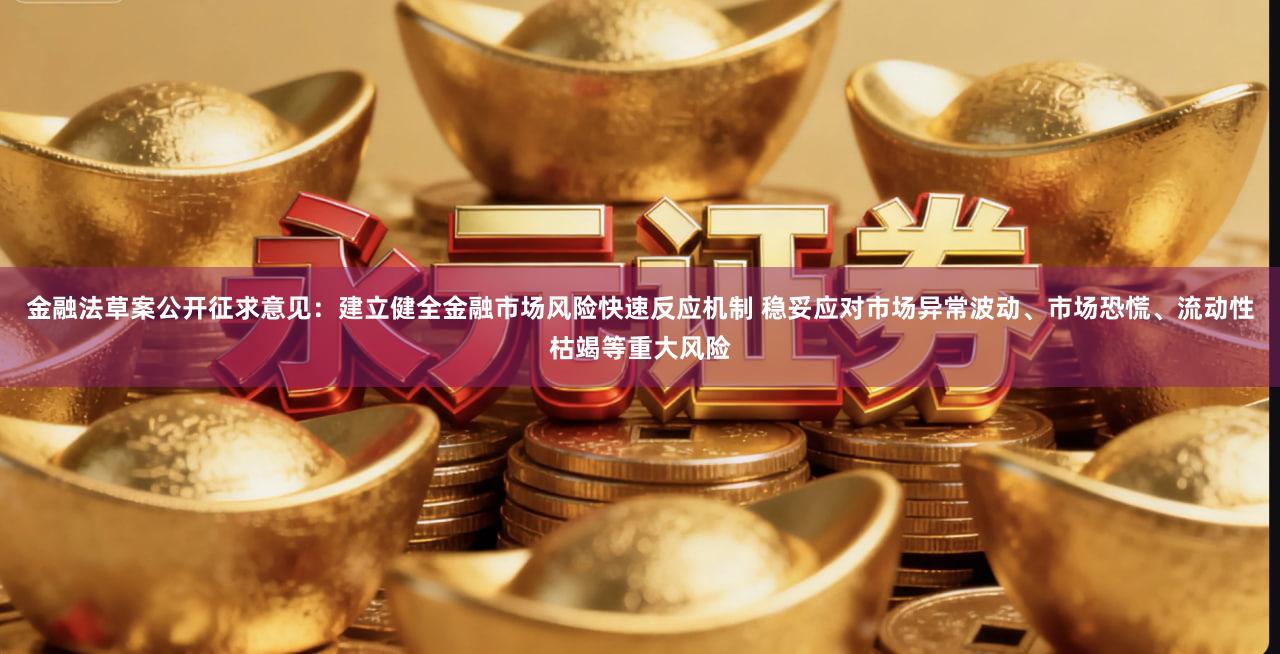 金融法草案公开征求意见：建立健全金融市场风险快速反应机制 稳妥应对市场异常波动、市场恐慌、流动性枯竭等重大风险